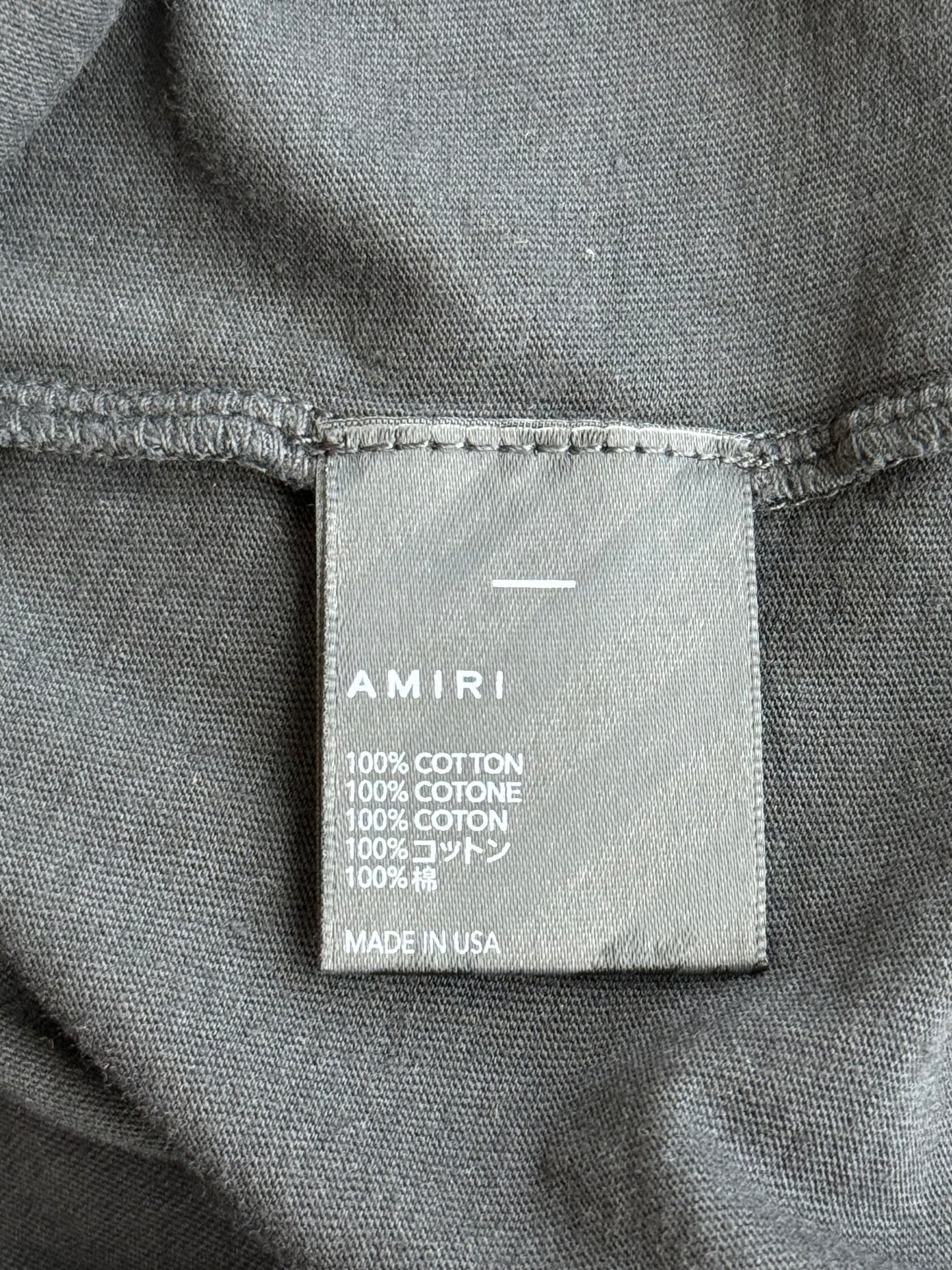 Amiri Faded Black & Yellow Track Logo T-Shirt