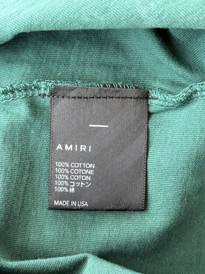 Amiri Green & White Collegiate Logo T-Shirt