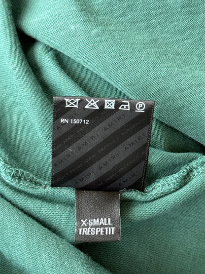 Amiri Green & White Collegiate Logo T-Shirt