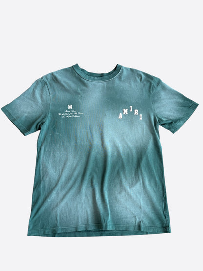 Amiri Green & White Collegiate Logo T-Shirt