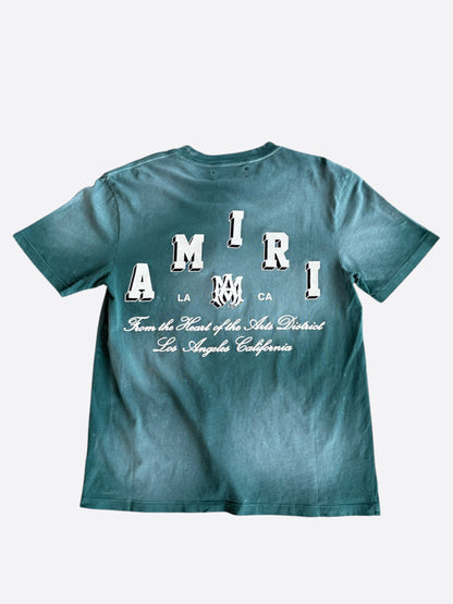 Amiri Green & White Collegiate Logo T-Shirt