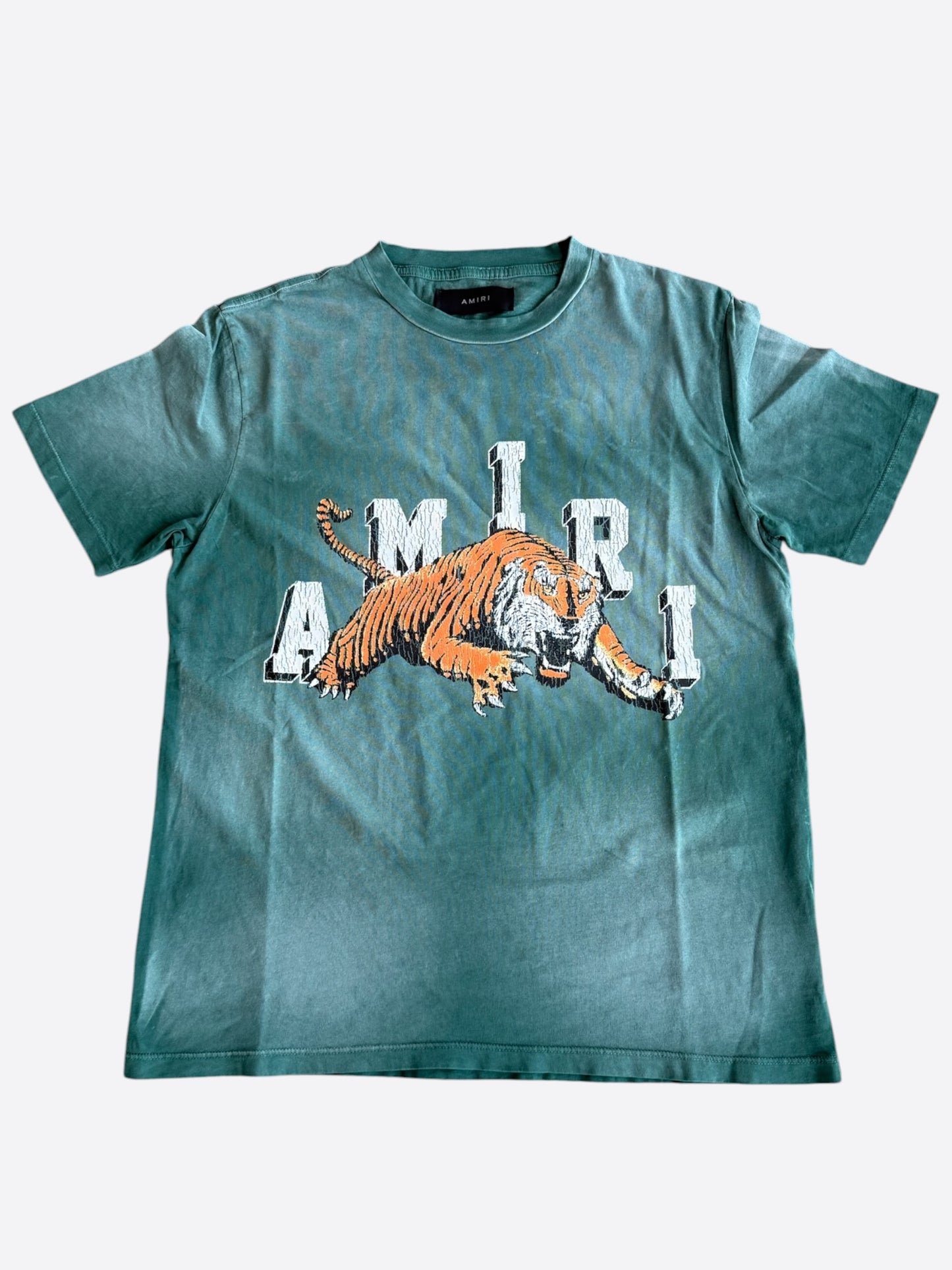 Amiri Green & White Tiger Logo T-Shirt