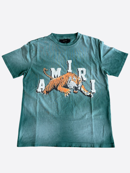 Amiri Green & White Tiger Logo T-Shirt