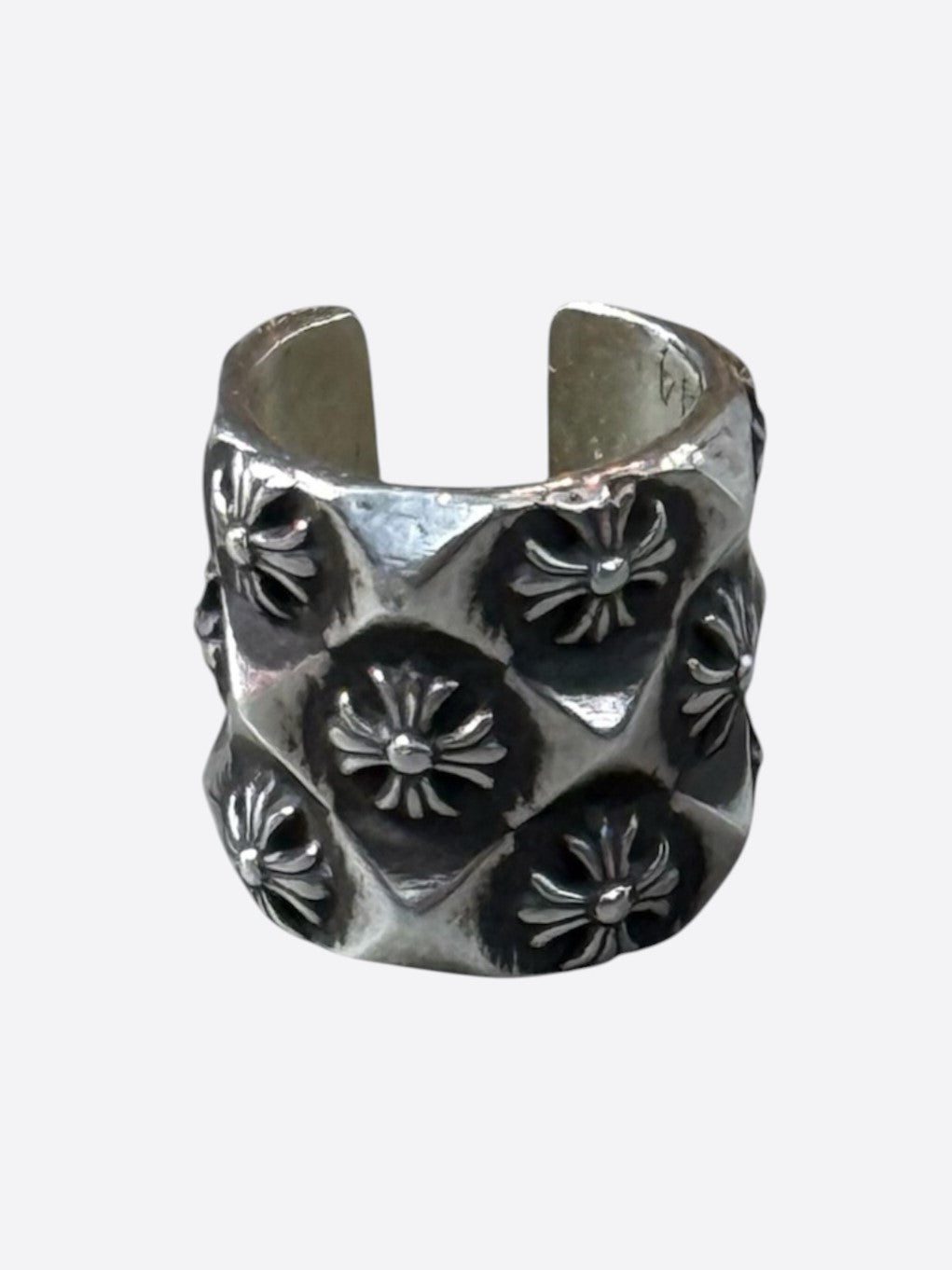 Chrome Hearts Silver Mini Pyramid Ear Cuff