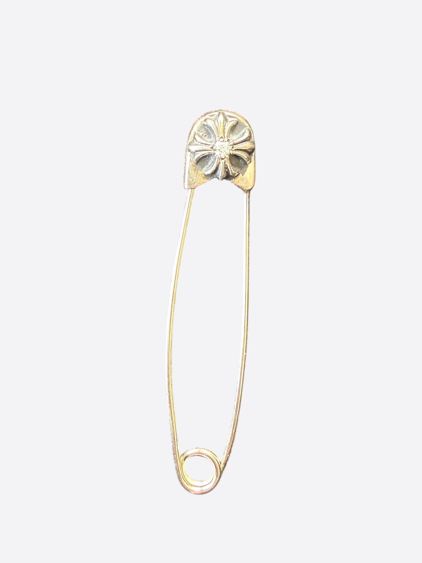 Chrome Hearts Silver & Diamond Safety Pin