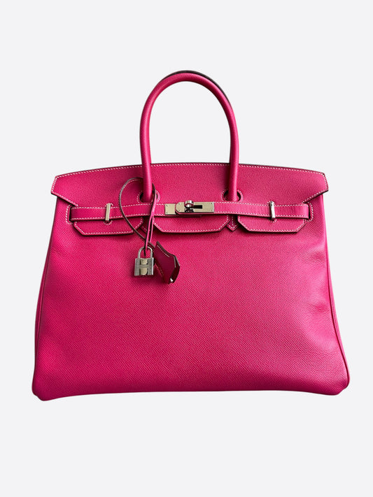 Hermes Pink Epsom & Palladium Hardware Birkin 35