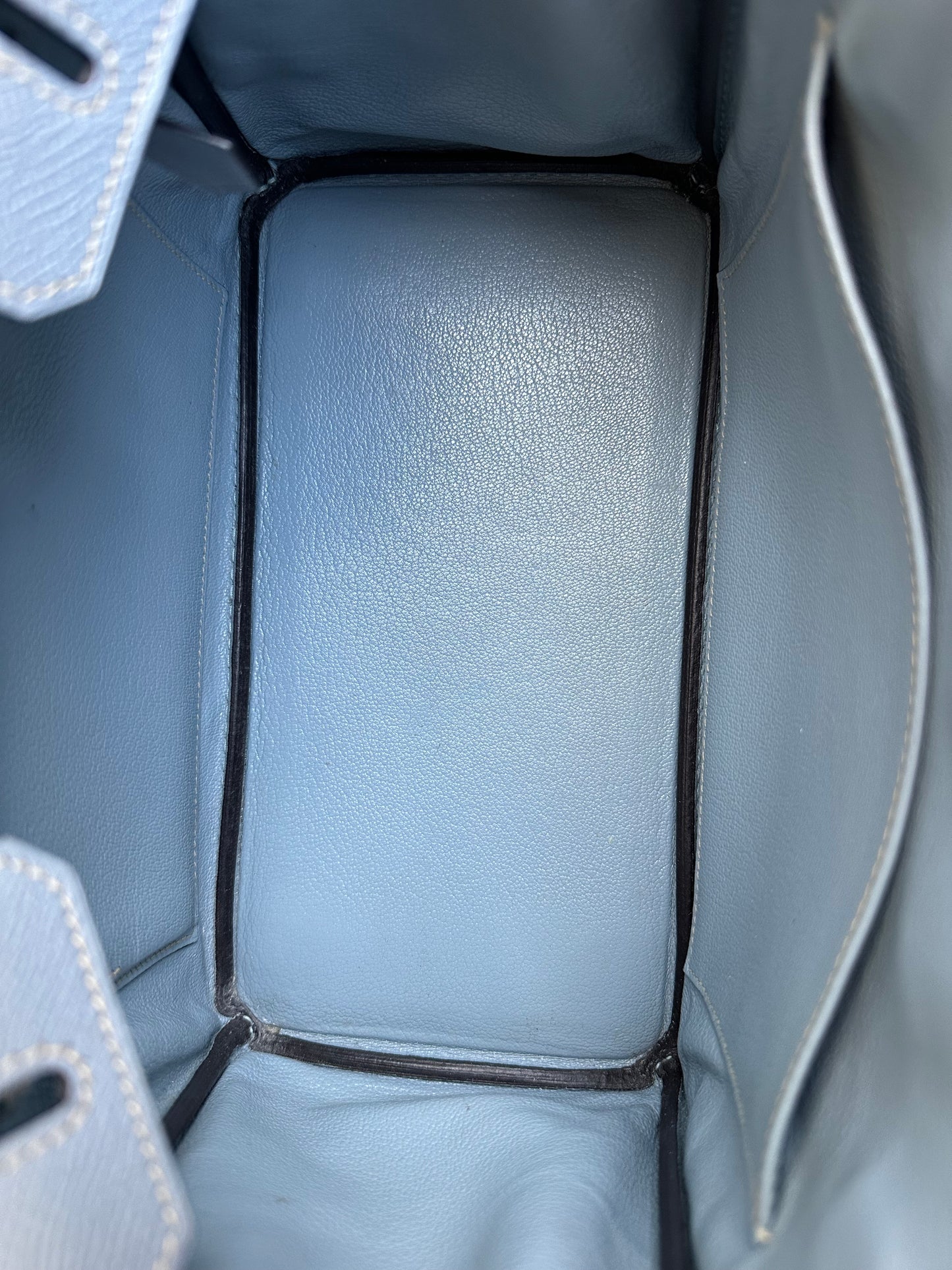 Hermes Bleu Lin Epsom & Palladium Hardware Birkin 25
