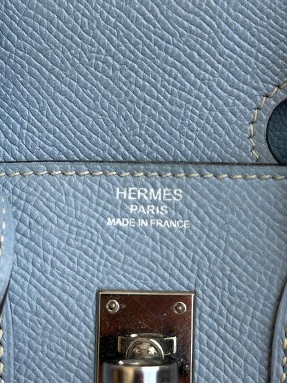 Hermes Bleu Lin Epsom & Palladium Hardware Birkin 25