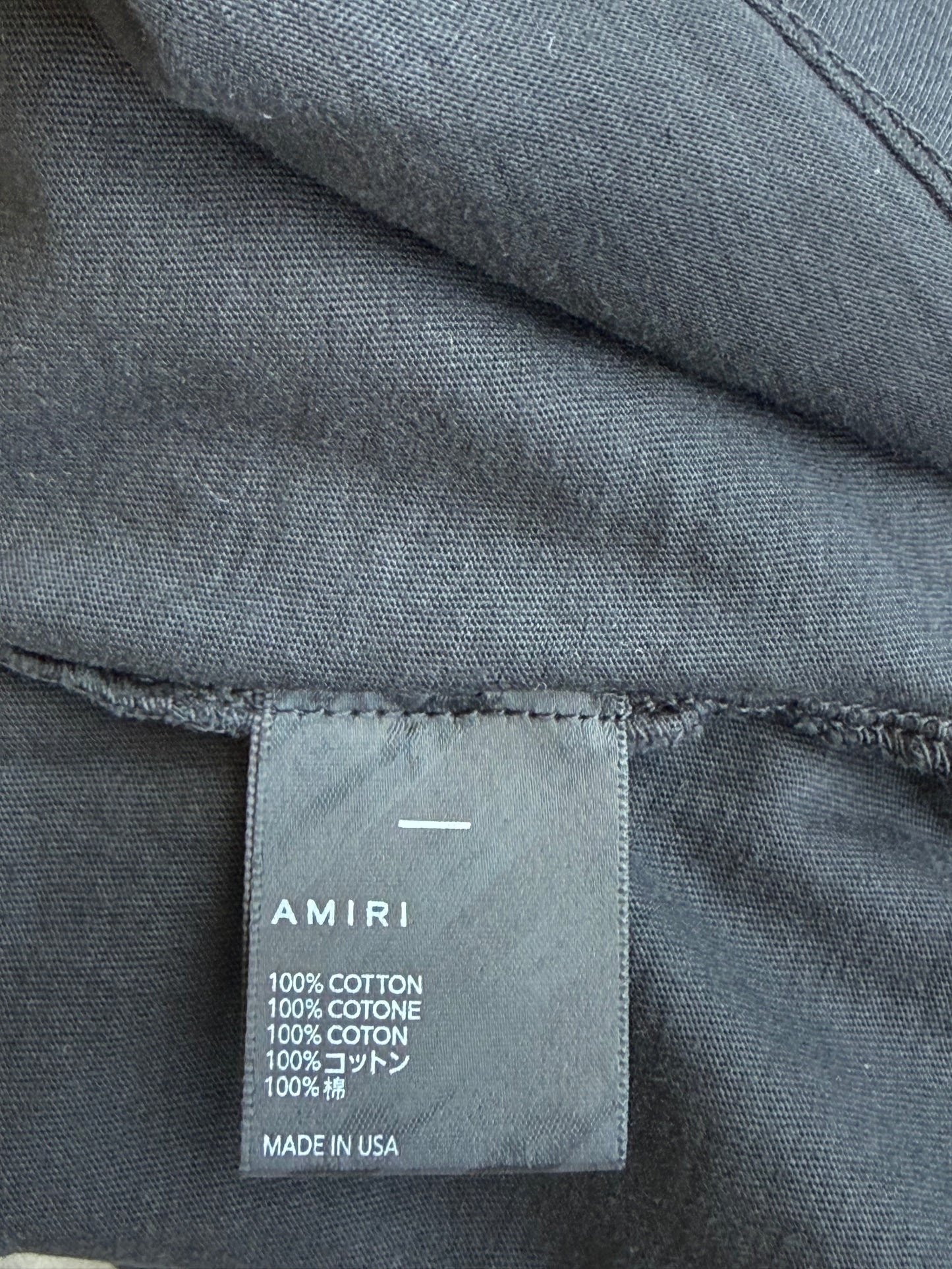 Amiri Faded Black & Yellow Track Logo T-Shirt