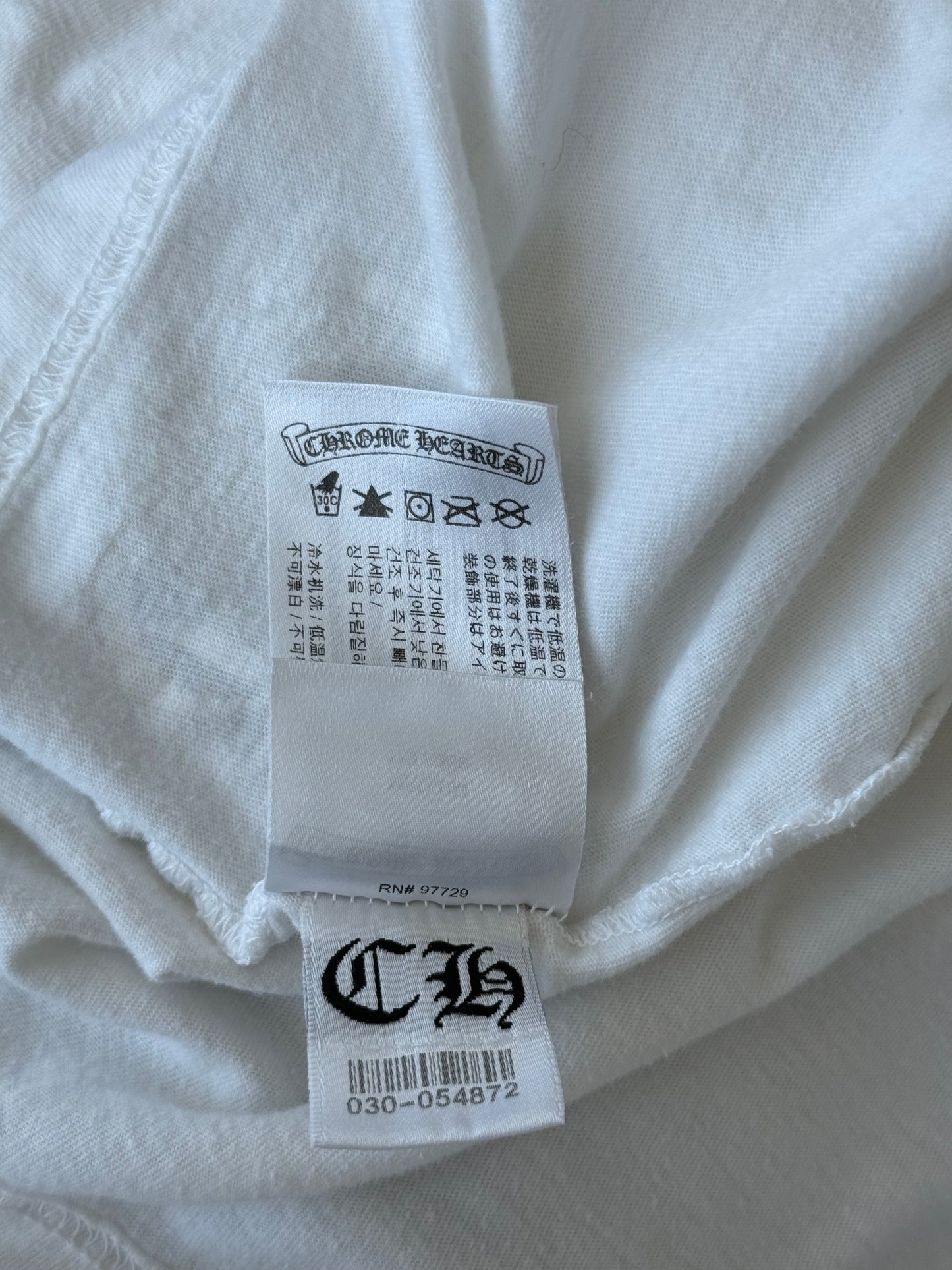 Chrome Hearts White Racing Stripes Longsleeve T-Shirt