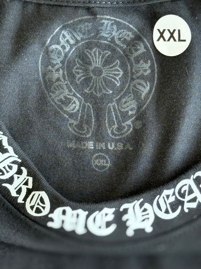 Chrome Hearts Black & White Neck Logo T-Shirt