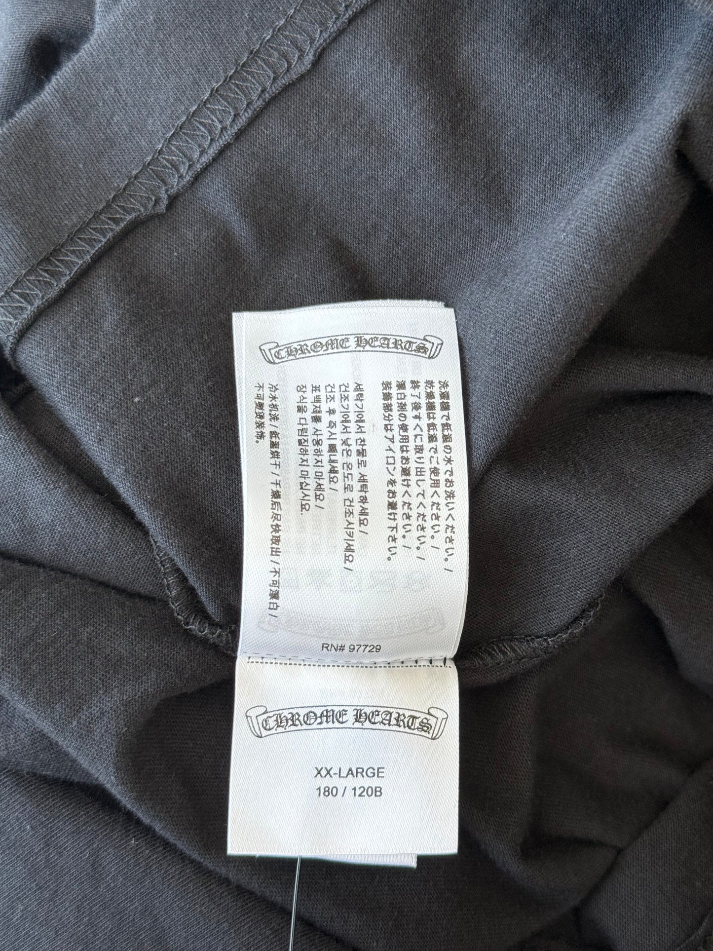 Chrome Hearts Black & White Neck Logo T-Shirt