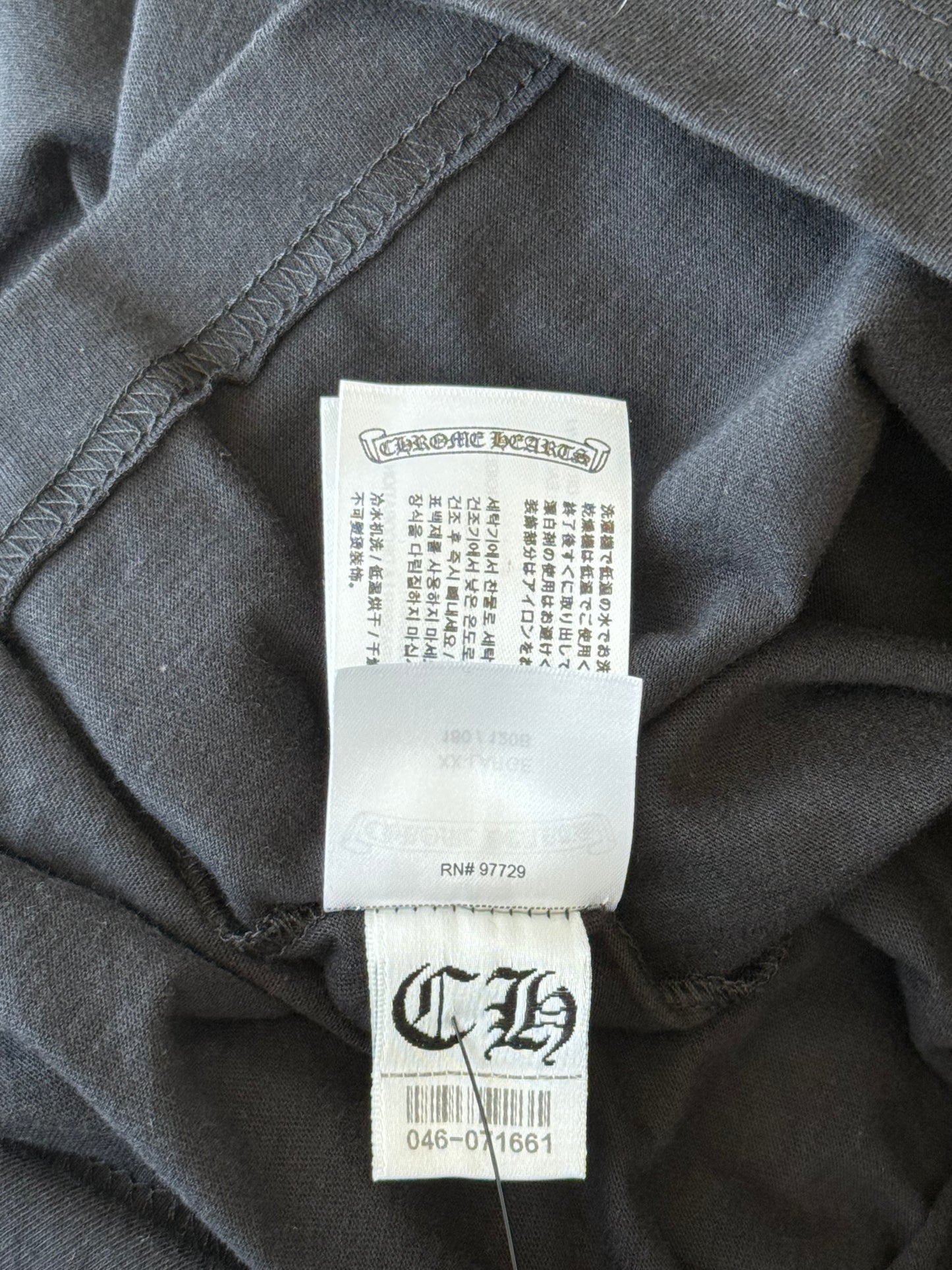 Chrome Hearts Black & White Neck Logo T-Shirt