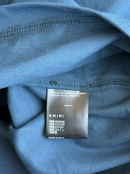 Amiri Blue & White MA Bar Logo T-Shirt