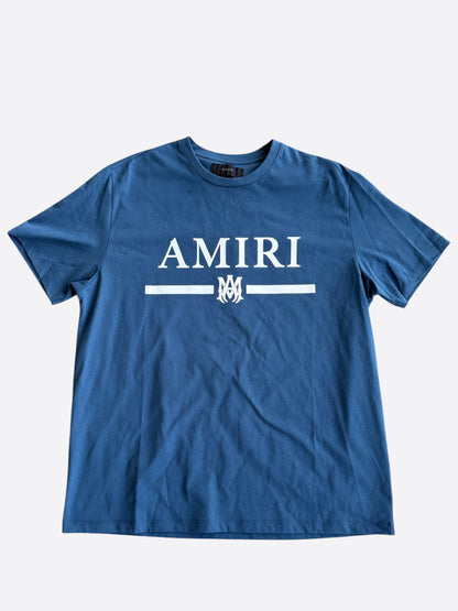 Amiri Blue & White MA Bar Logo T-Shirt