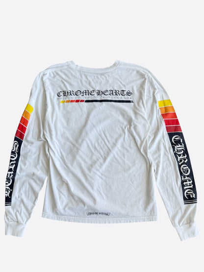 Chrome Hearts White Racing Stripes Longsleeve T-Shirt
