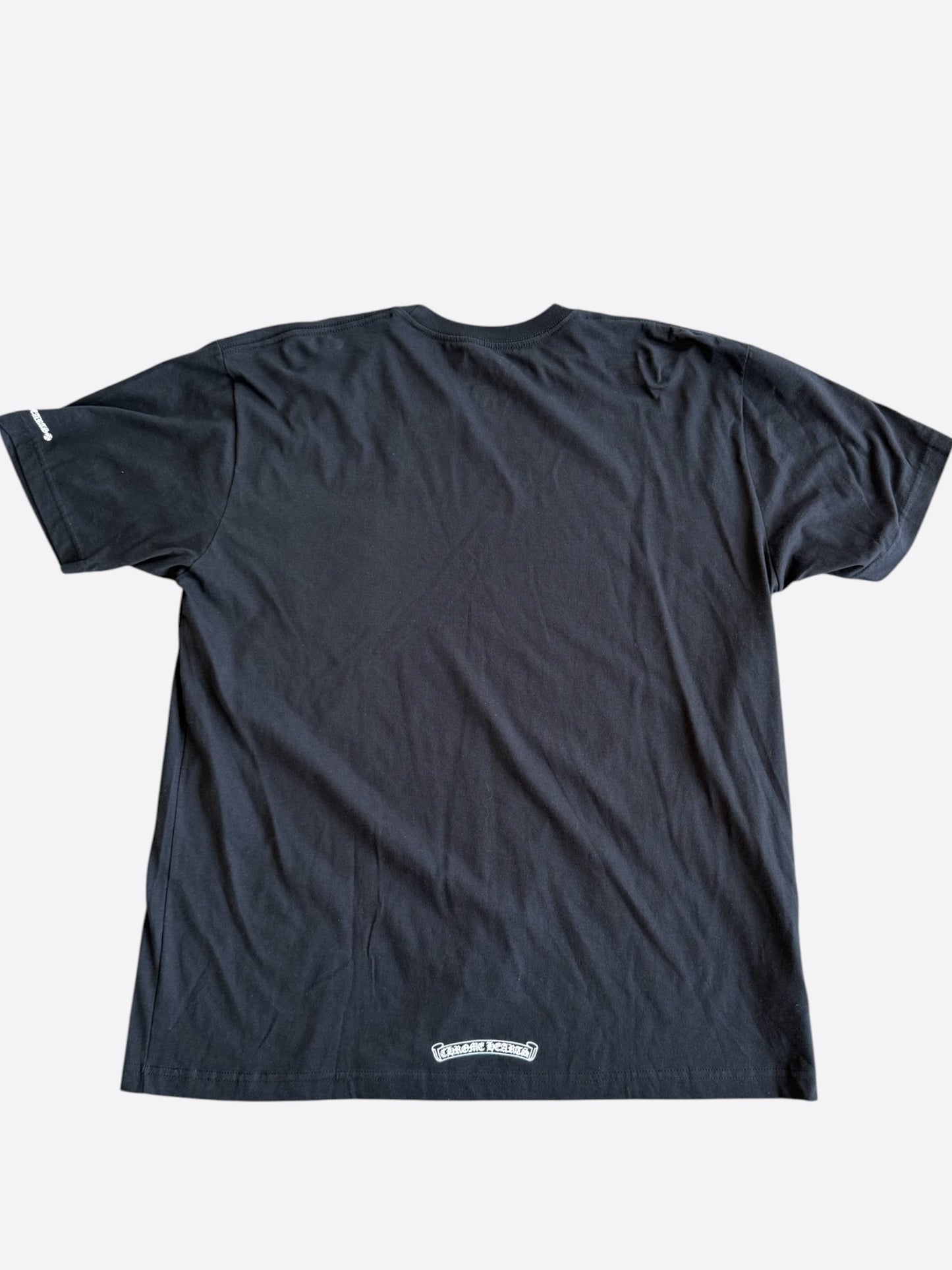 Chrome Hearts Black & White Neck Logo T-Shirt