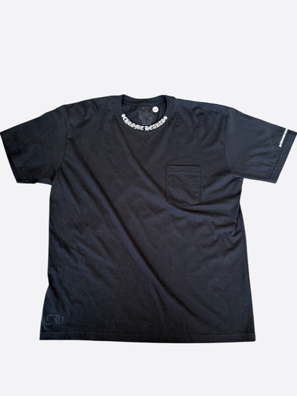 Chrome Hearts Black & White Neck Logo T-Shirt