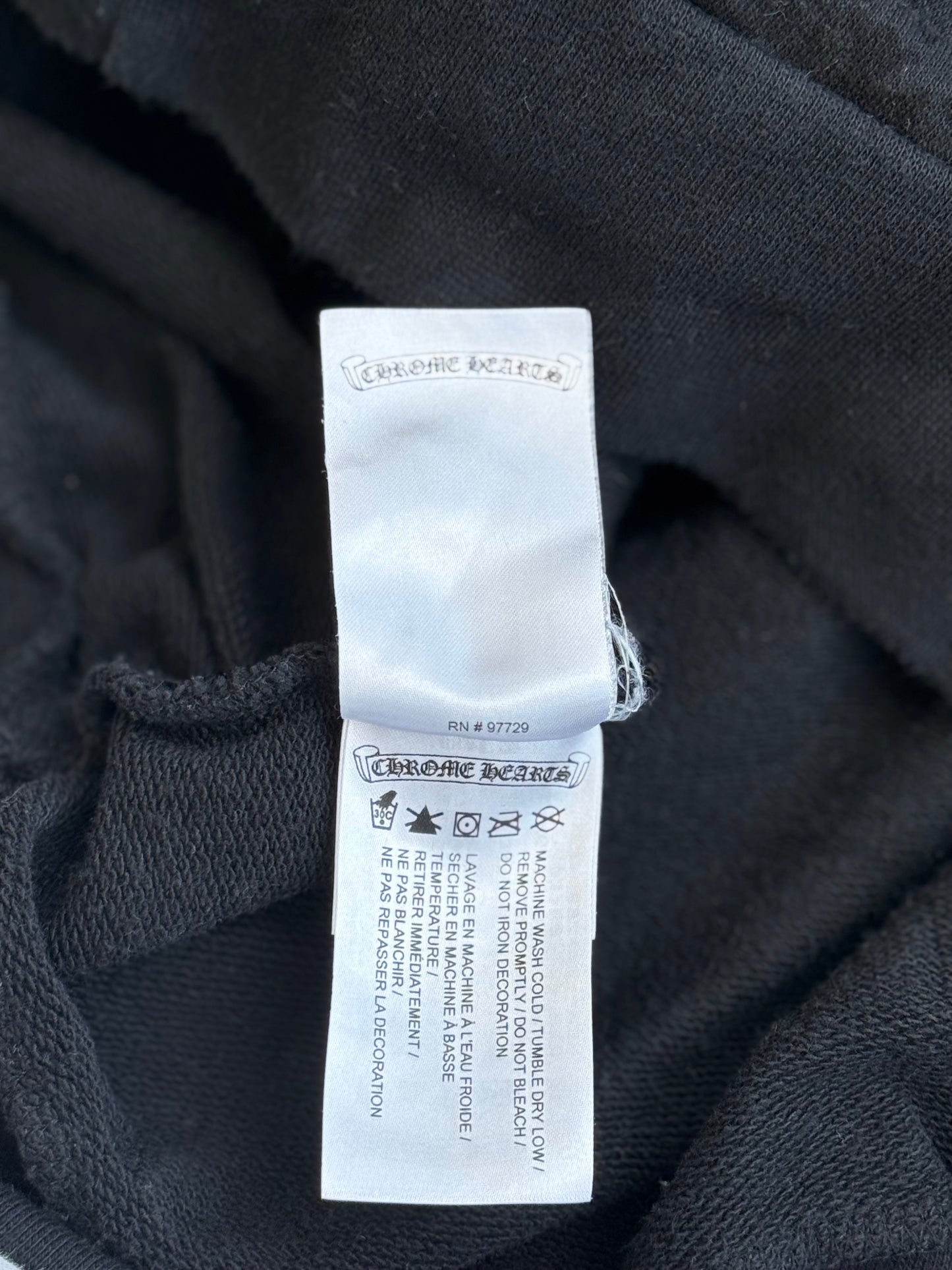 Chrome Hearts Black & White Cross Jacquard Horseshoe Logo Hoodie