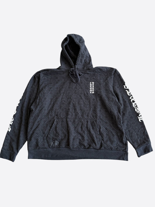 Chrome Hearts Black & White Cross Jacquard Horseshoe Logo Hoodie