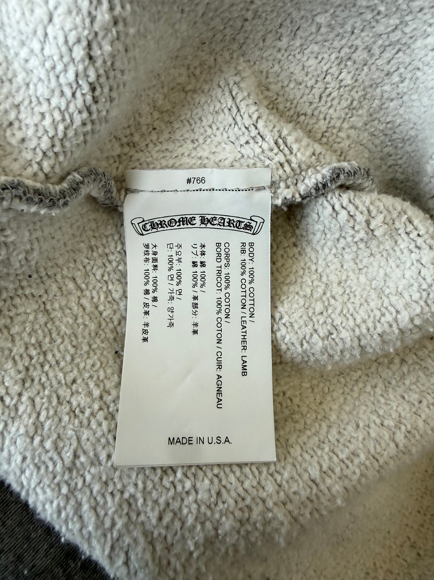 Chrome Hearts Grey & Black Triple Cross Patch Paper Jam Sweater