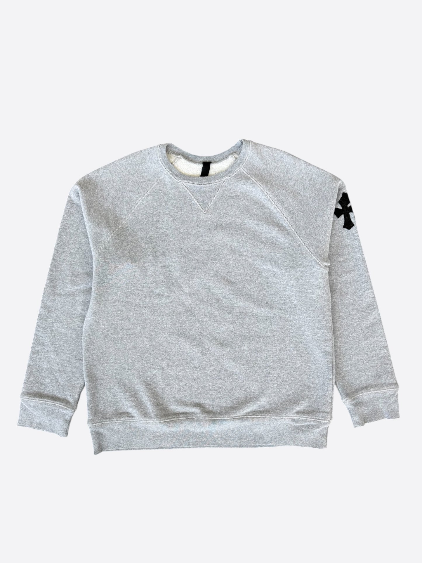 Chrome Hearts Grey & Black Triple Cross Patch Paper Jam Sweater
