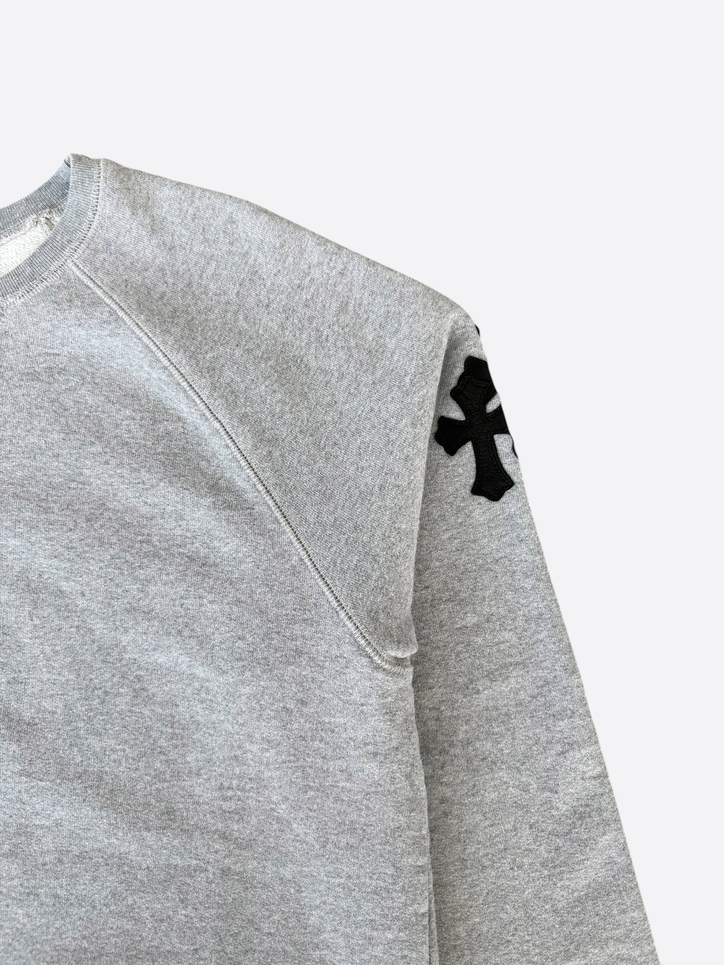 Chrome Hearts Grey & Black Triple Cross Patch Paper Jam Sweater