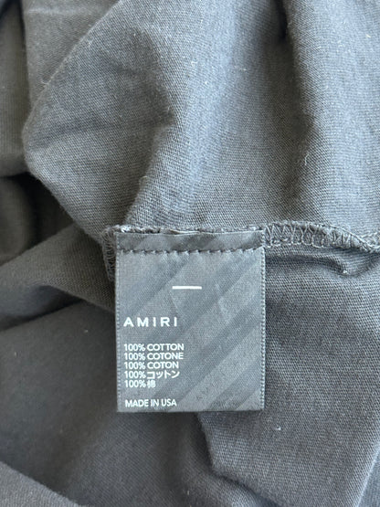 Amiri Faded Black & Yellow Track Logo T-Shirt