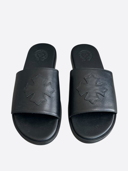 Chrome Hearts Black Cross Patch Slides