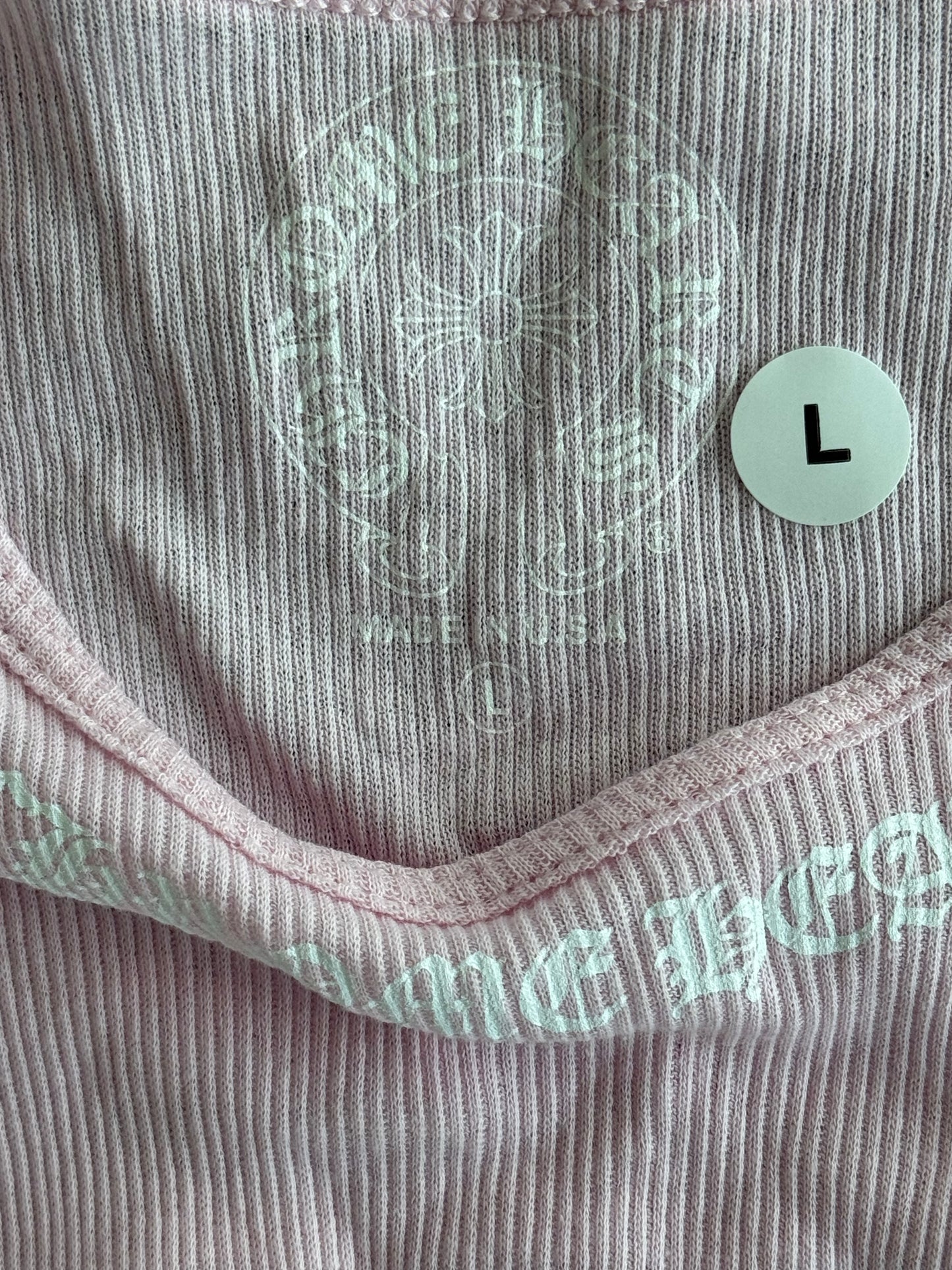 Chrome Hearts Pink & White Love You Tank Top