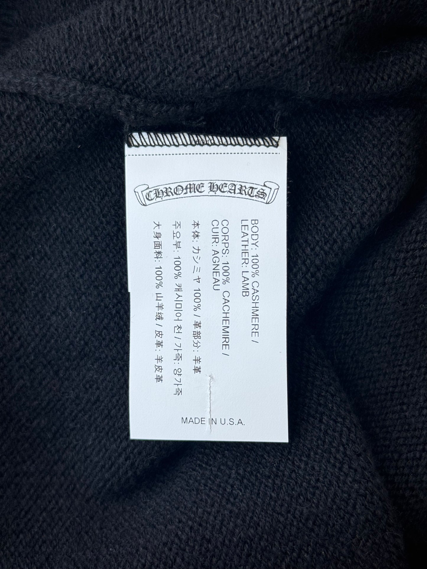 Chrome Hearts Black Cross Patch Cashmere Hoodie