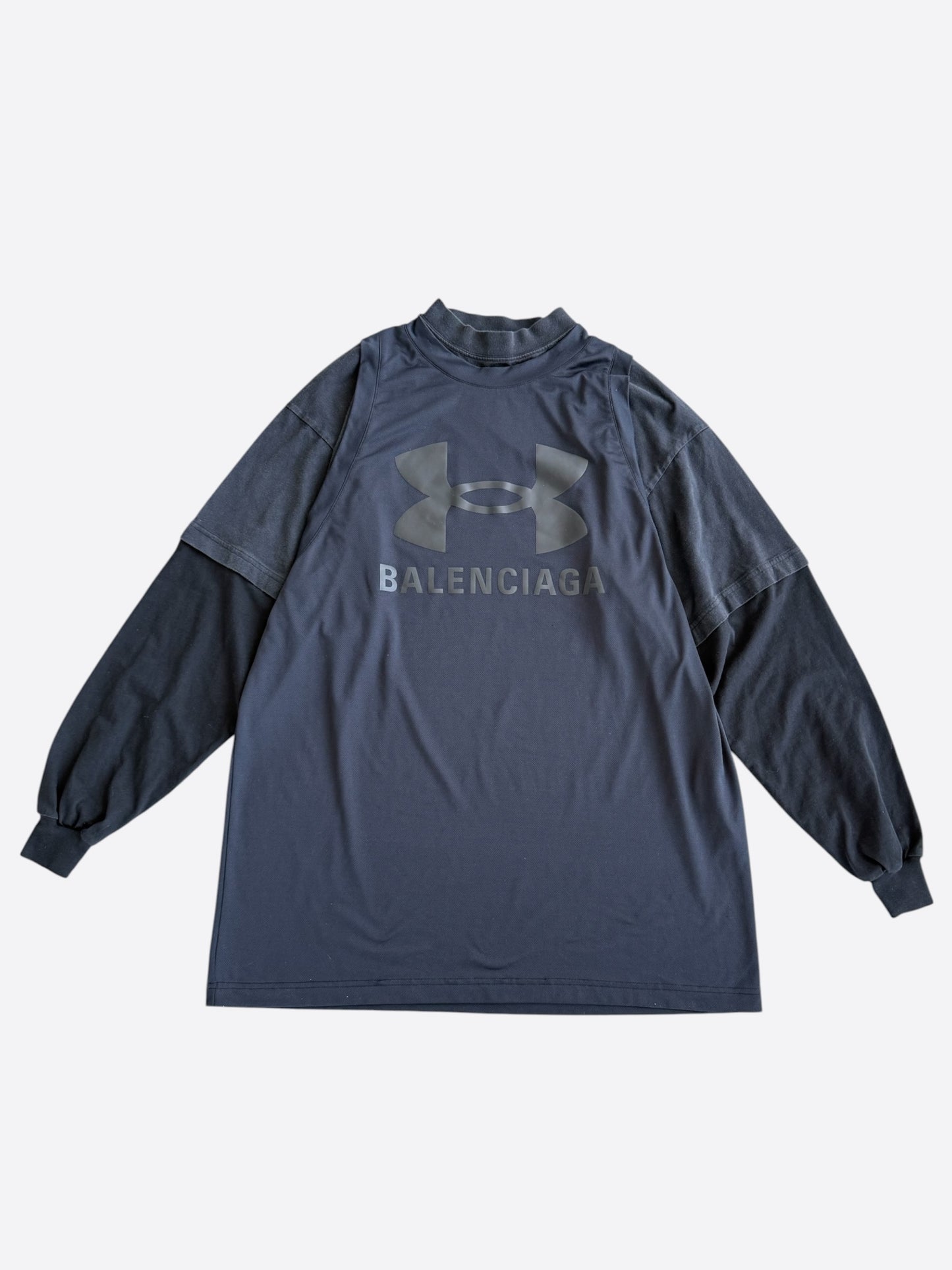 Balenciaga Under Armour Black Triple Layered Longsleeve T-Shirt