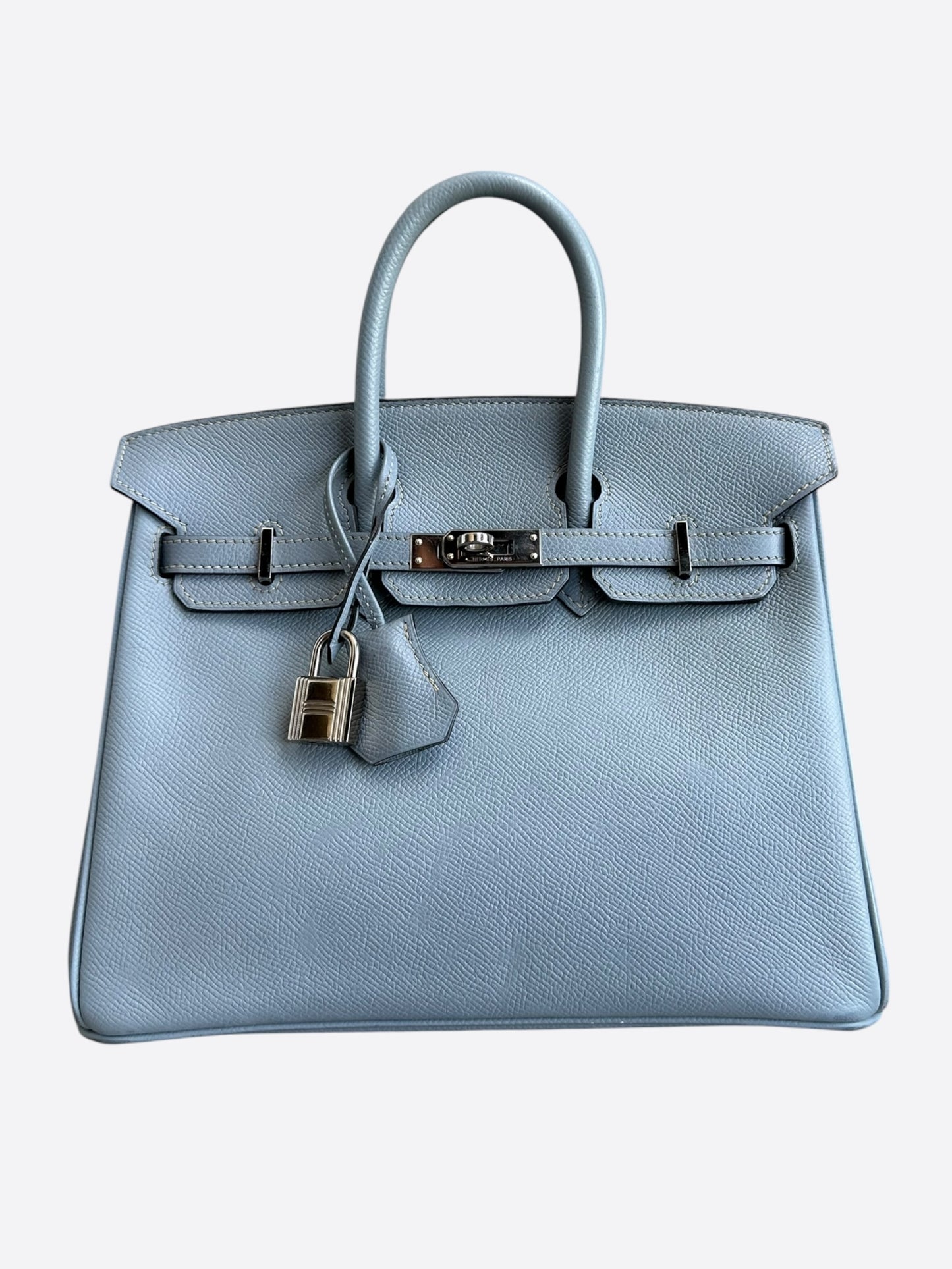 Hermes Bleu Lin Epsom & Palladium Hardware Birkin 25