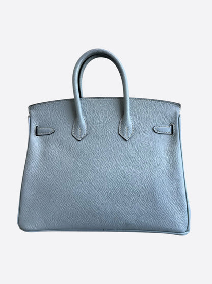 Hermes Bleu Lin Epsom & Palladium Hardware Birkin 25