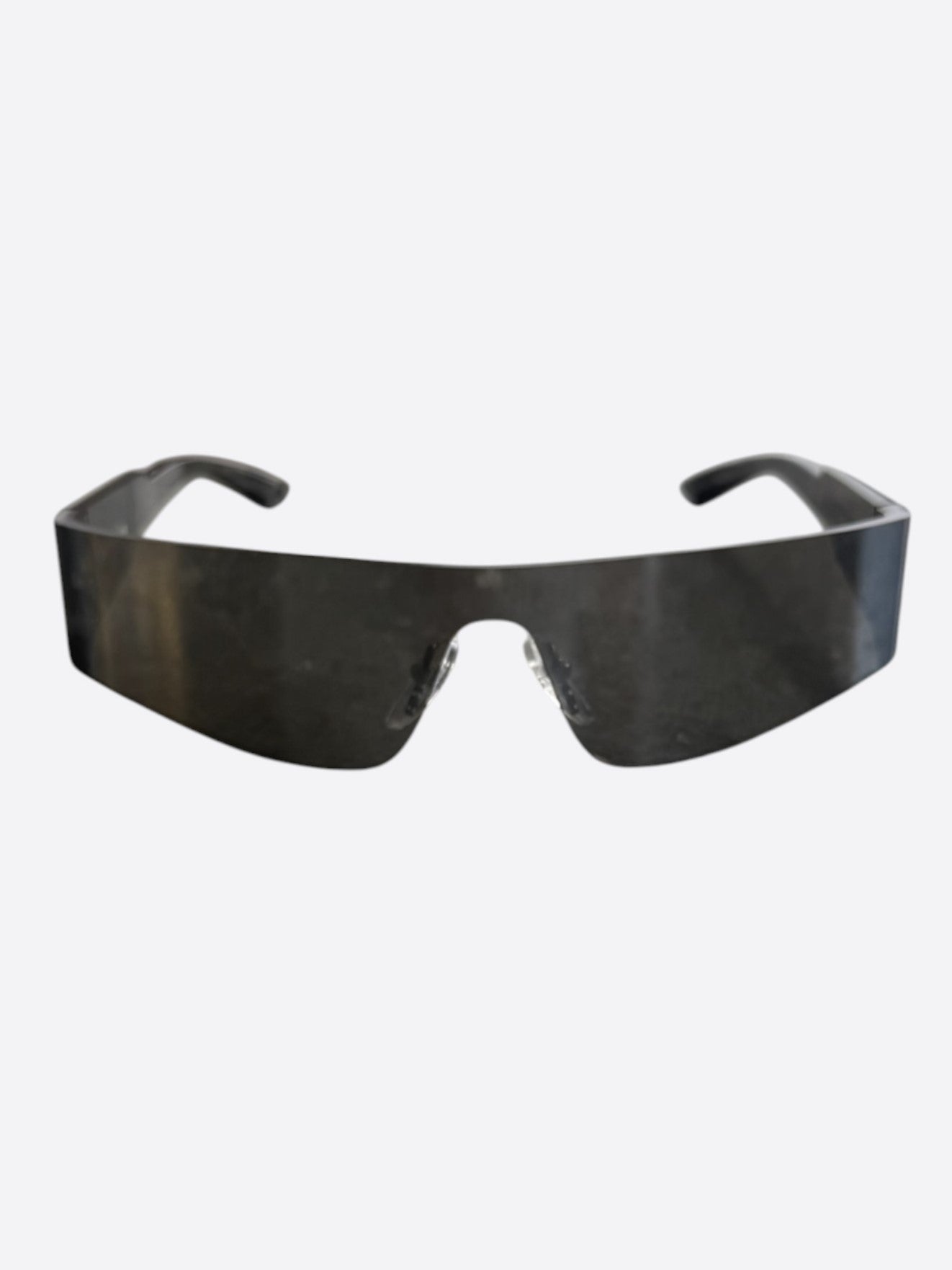 Balenciaga Black Mono Rectangle Sunglasses