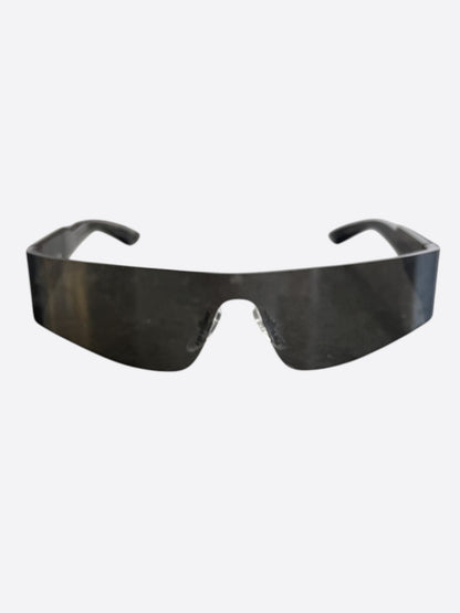 Balenciaga Black Mono Rectangle Sunglasses