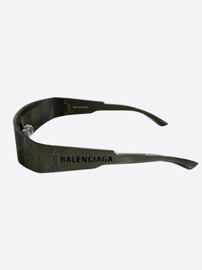 Balenciaga Black Mono Rectangle Sunglasses
