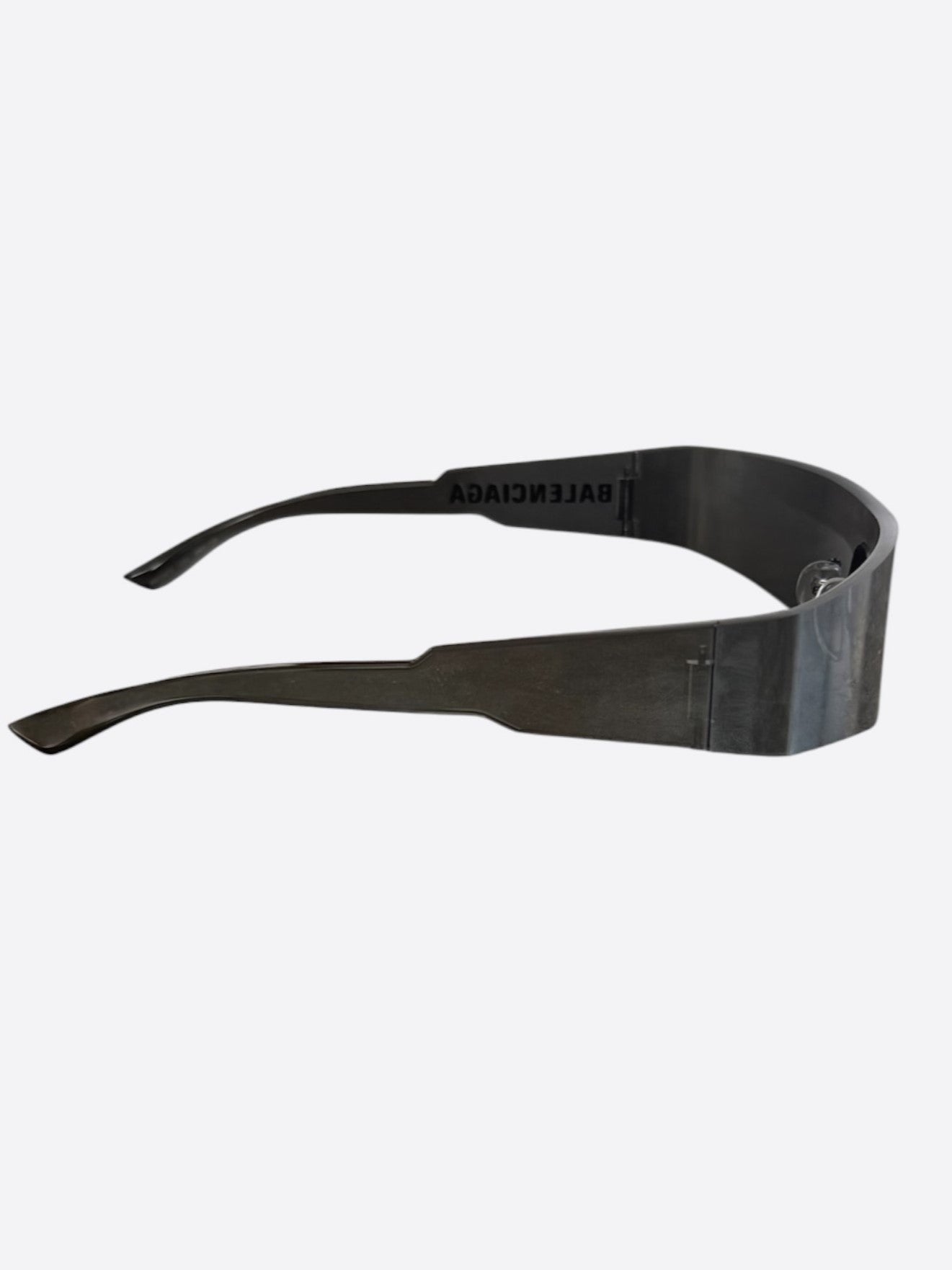 Balenciaga Black Mono Rectangle Sunglasses