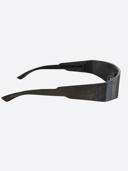 Balenciaga Black Mono Rectangle Sunglasses
