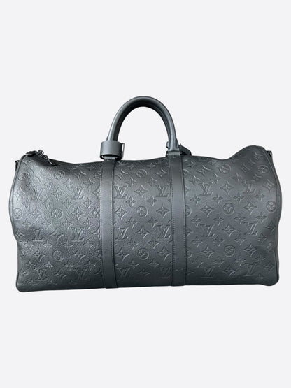 Louis Vuitton Black Monogram Shadow Keepall 50