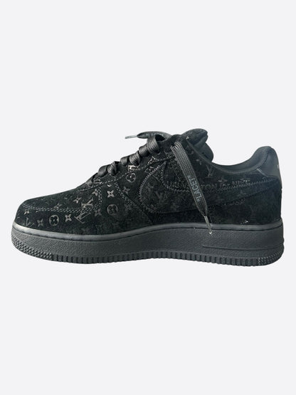 Louis Vuitton Nike Black Monogram Air Force 1 Low Top Sneakers