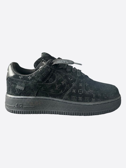 Louis Vuitton Nike Black Monogram Air Force 1 Low Top Sneakers