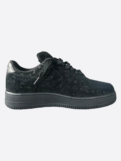 Louis Vuitton Nike Black Monogram Air Force 1 Low Top Sneakers