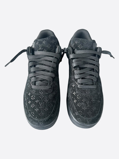 Louis Vuitton Nike Black Monogram Air Force 1 Low Top Sneakers