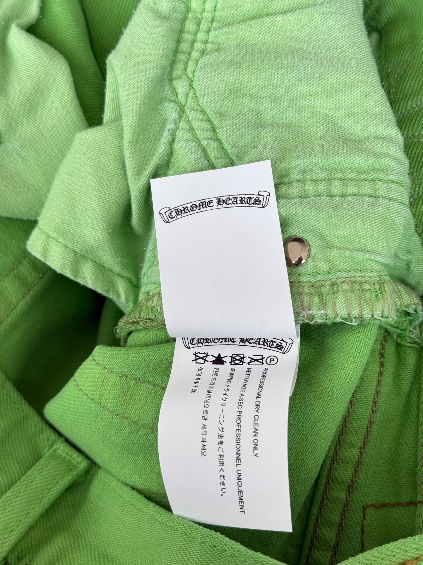 Chrome Hearts Levis Green & Black Cross Patch Jeans