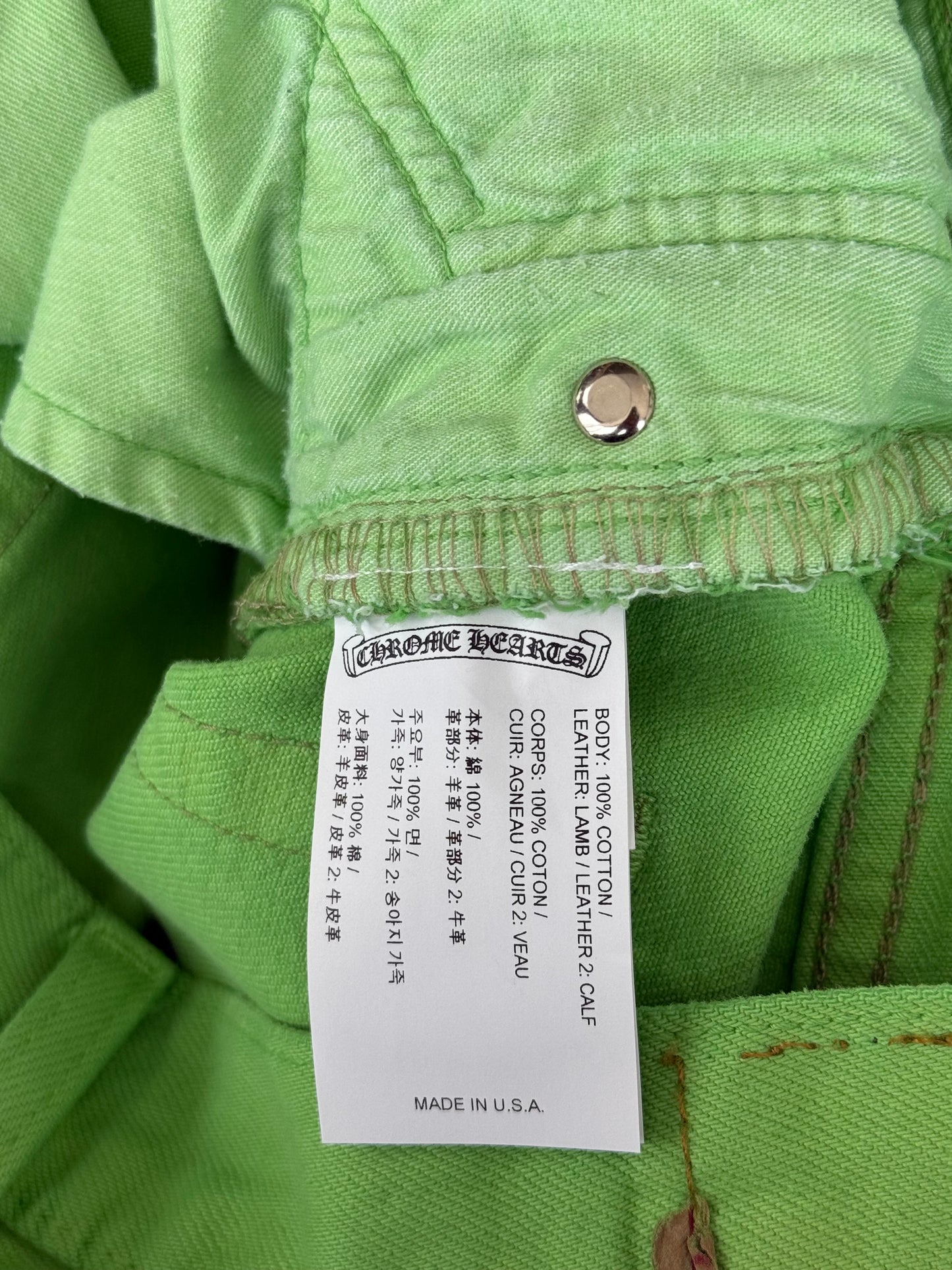 Chrome Hearts Levis Green & Black Cross Patch Jeans