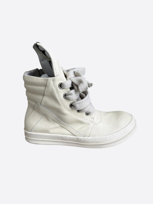 Rick Owens White Jumbo Lace Geobaskets