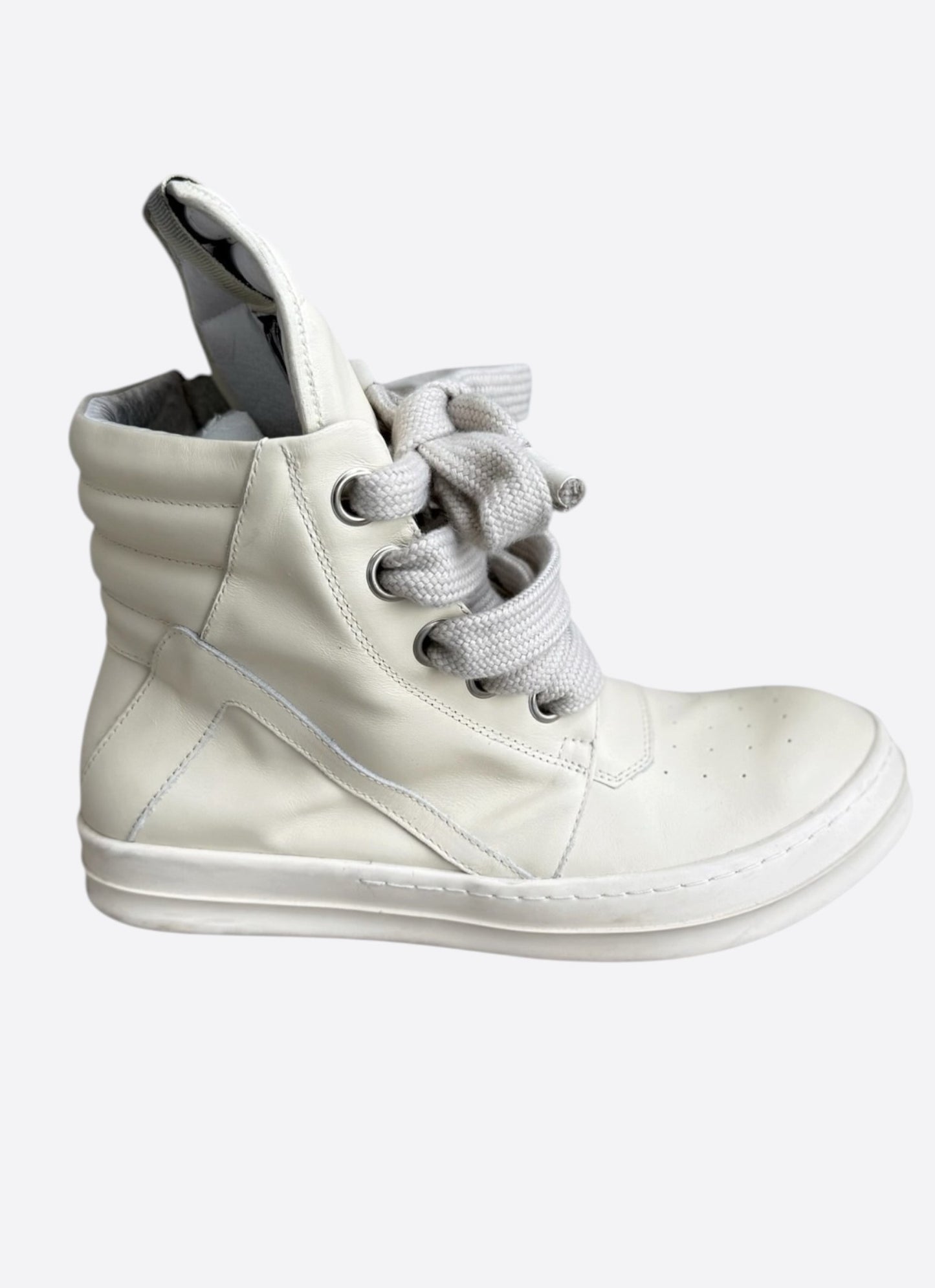 Rick Owens White Jumbo Lace Geobaskets