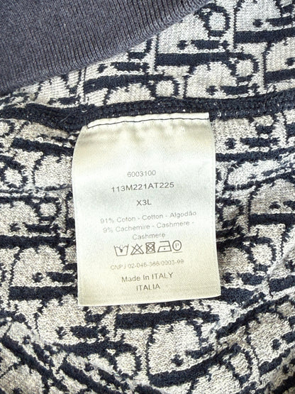 Dior Navy Oblique Zip Up Hoodie