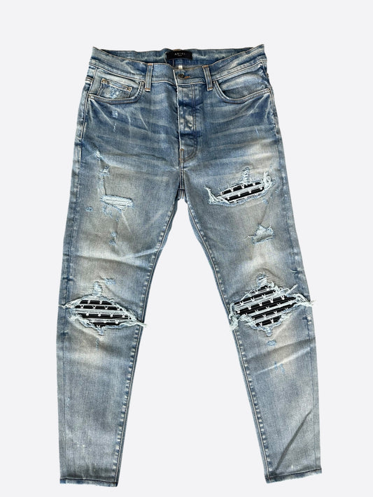 Amiri Playboy Clay Indigo & Black Bunny Patch MX1 Jeans